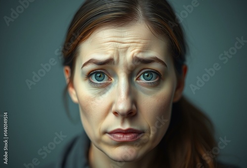 Tired-looking woman with circles under her eyes