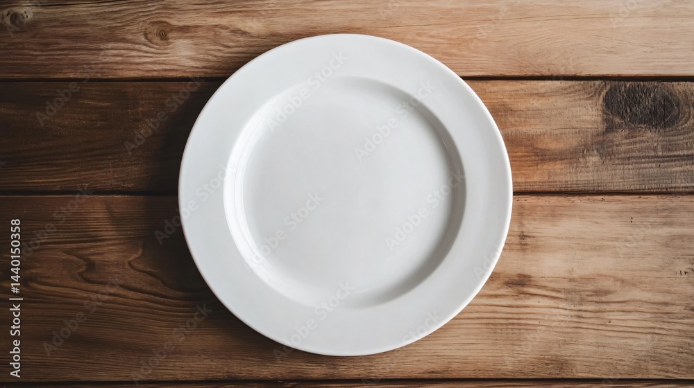Clean White Plate Empty Table Setting Restaurant Catering Food Service Kitchen Dining Minimalist Clean White Plate Empty Table Setting Restaurant Catering Food Service Kitchen Dining Minimalist