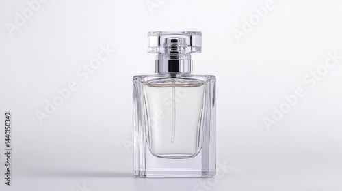 Clear rectangular perfume bottle