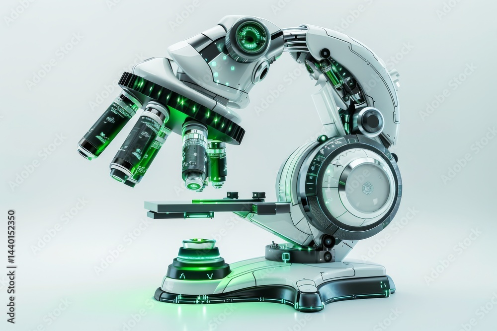 Naklejka premium Futuristic robotic microscope design
