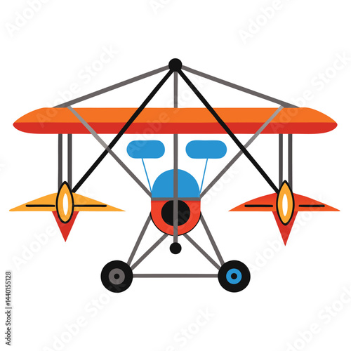 Ultralight aircraft set icon isolated on white background