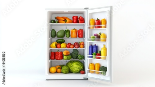 Wallpaper Mural A refrigerator is opened to reveal a variety of fruits and vegetables Torontodigital.ca