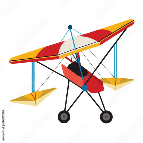 Ultralight aircraft set icon isolated on white background