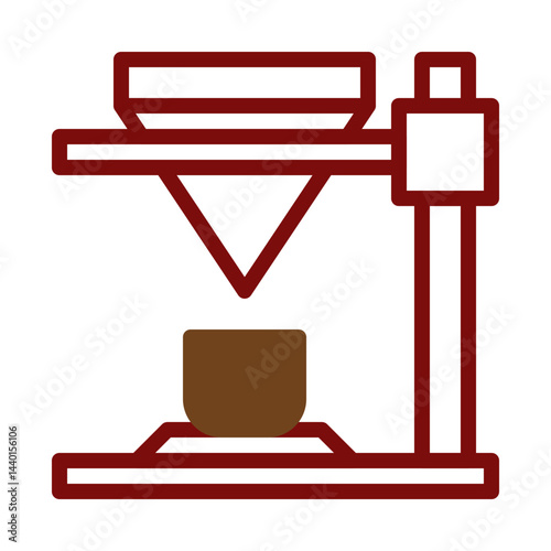 Minimalist outline of a coffee pour over setup showcasing brewing process