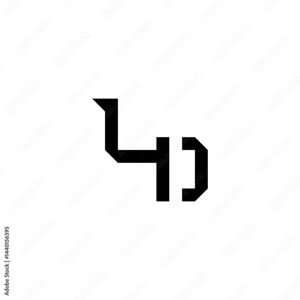 sporty style monogram cool minimalist logo LD Initial square concept Alphabet sporty style monogram cool minimalist logo LD Initial square concept Alphabet