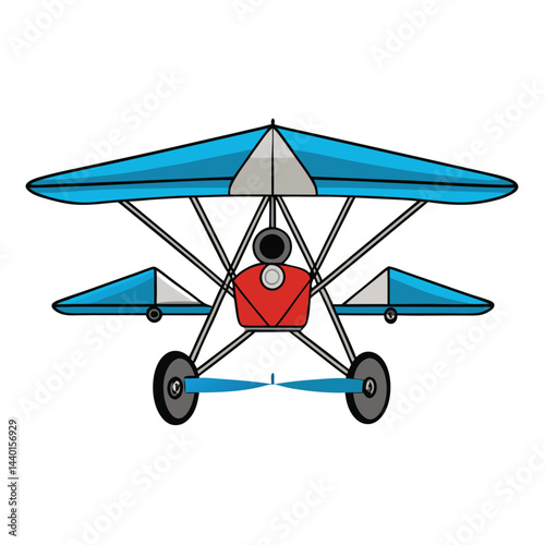 Ultralight aircraft set icon isolated on white background