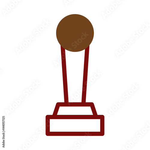 Simple line drawing of an award or stamp, isolated on white backdrop