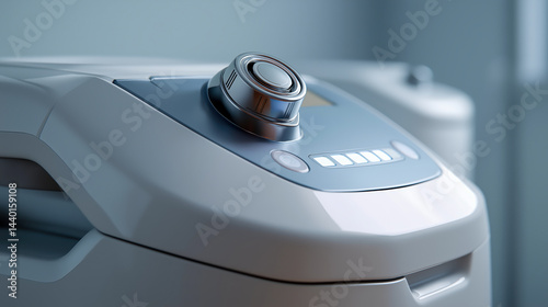 Professional cryolipolysis device for fat reduction treatments in clean clinic setting, perfect for cosmetic, beauty, healthcare, and aesthetic marketing materials