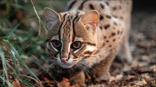 Wallpaper Mural Leopard Cat Stalking Through Undergrowth: Wildlife Portrait Torontodigital.ca