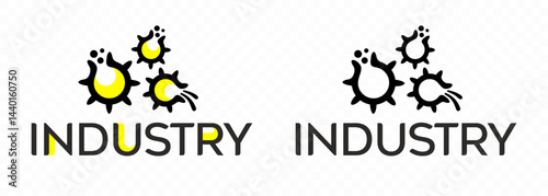 Gear, industry, pinion and gearwheel, graphic design. Metallurgy and chemical industry, vector design and illustration