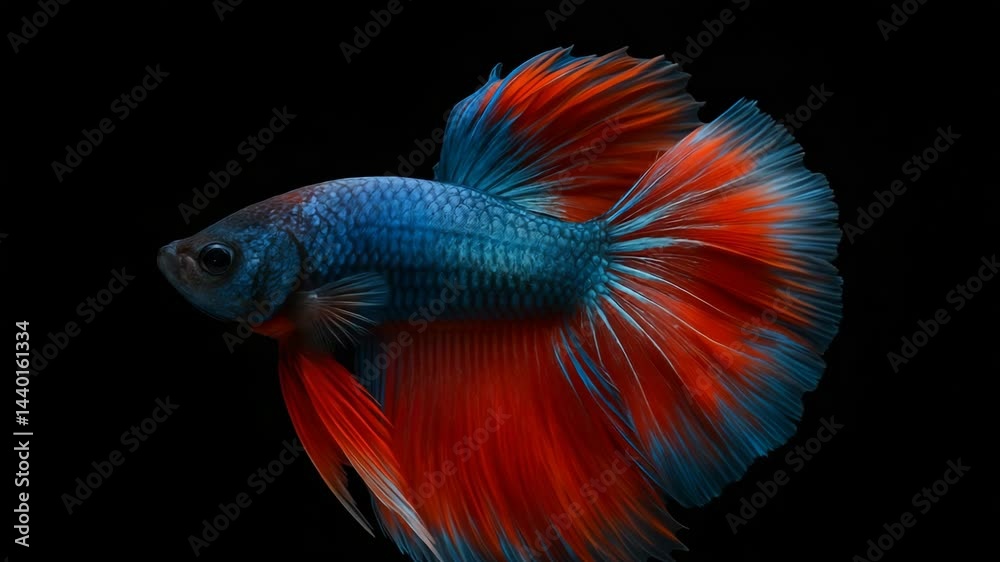 Vibrant Betta Fish with Striking Colorful Fins and Graceful Movement Vibrant Betta Fish with Striking Colorful Fins and Graceful Movement