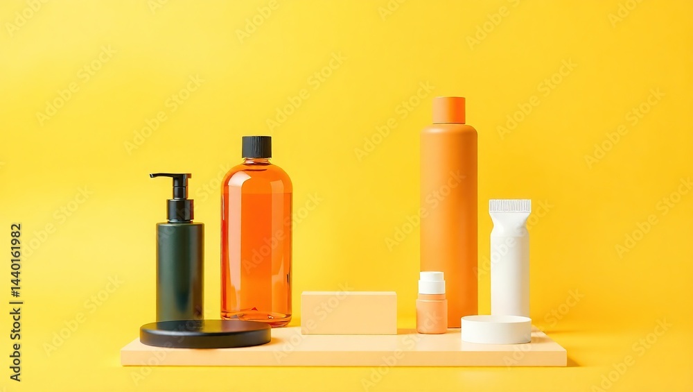 Yellow Background Product Display Arrangement for E-commerce Yellow Background Product Display Arrangement for E-commerce