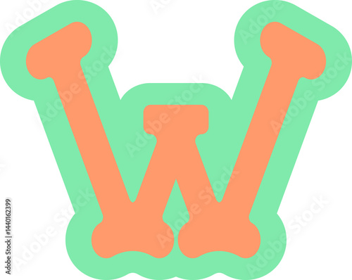 Ransom Letter W Collage Handdrawn Alphabet