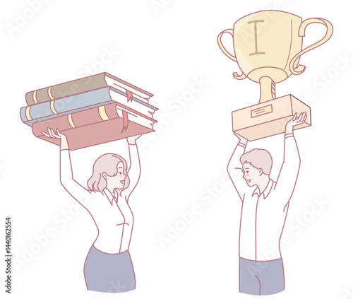 This visual represents the journey of seeking knowledge and celebrating lifes achievements as we progress photo