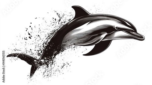 Wallpaper Mural Dolphin leaping, splash graphic Torontodigital.ca