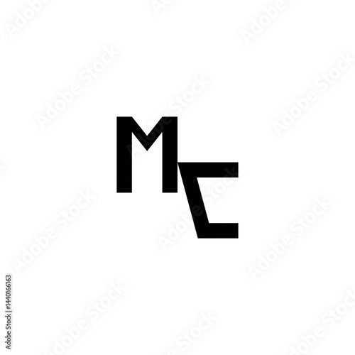 sporty style monogram cool minimalist logo MC Initial square concept Alphabet