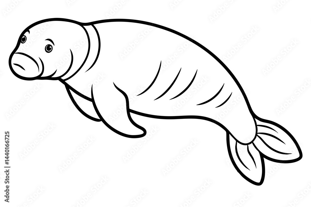 Graceful Manatee Sketch Graceful Manatee Sketch