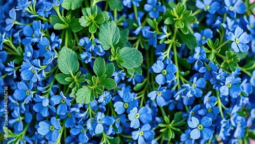 Fresh Blue Herbs Close-up with Blank Space for Design