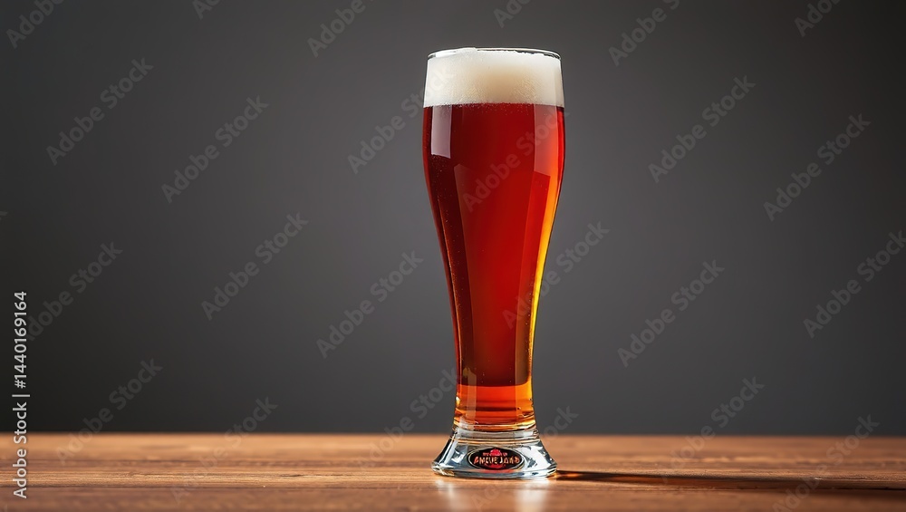 Amber Ale in a Full Glass, Ready to Enjoy