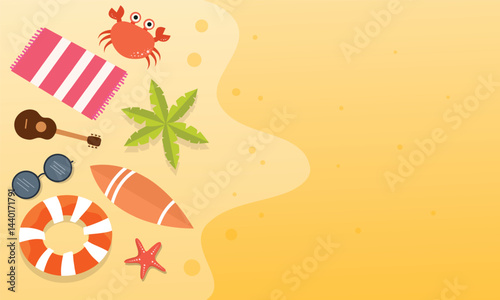 Tropical Island Sand with Crabs and Starfish