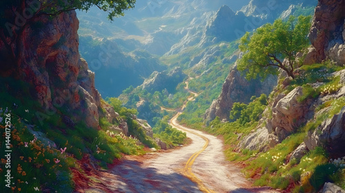 Mountain Road Through a Valley, Illustration
