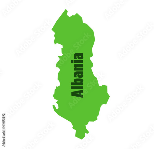 Albania Green Vector Map – Country Outline and Political Geography Design