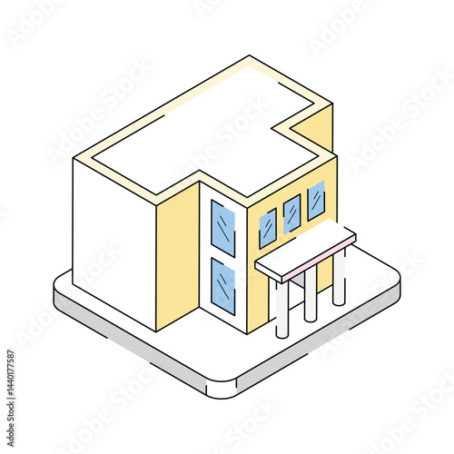 Get your hands on this isometric icon of art gallery
