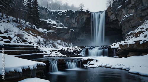 waterfall in the mountains