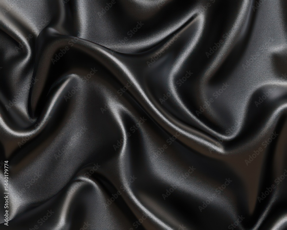 Obraz premium Luxurious black satin fabric texture