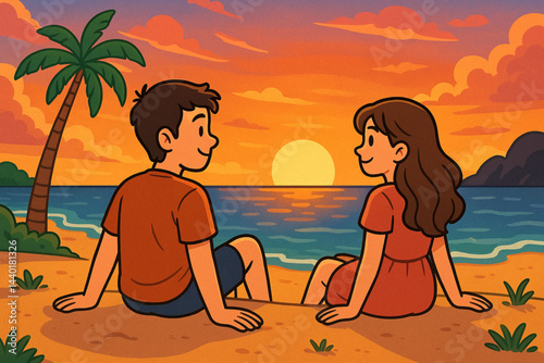 young couple on the beach