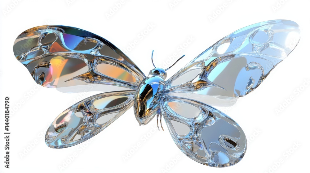 Abstract butterfly illustration with textured wings on white background Abstract butterfly illustration with textured wings on white background