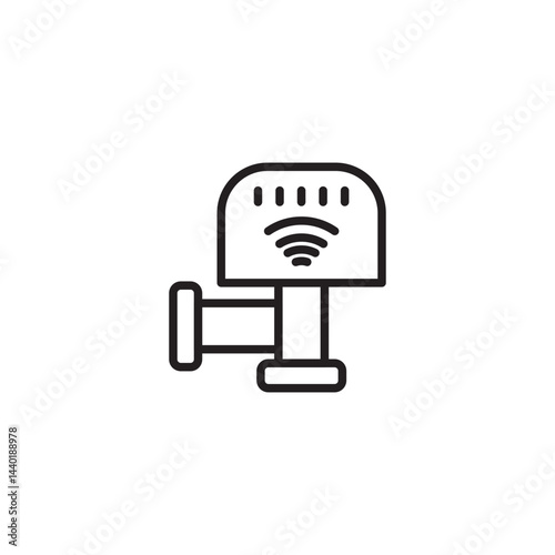 A device mounted on a pipe with a display showing signal waves.