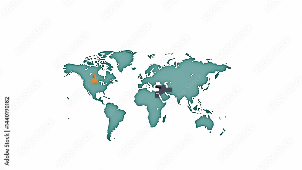 Fototapeta premium Dynamic Flat Vector Illustration of Economic Integration: Policy Alignment, Financial Systems, and International Trade Collaborations