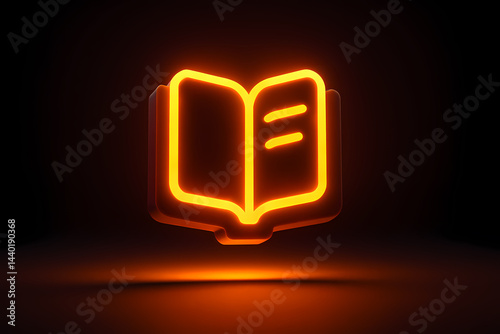 Glowing Book Icon 3D Illustration for Unlocking Secret Game Levels
