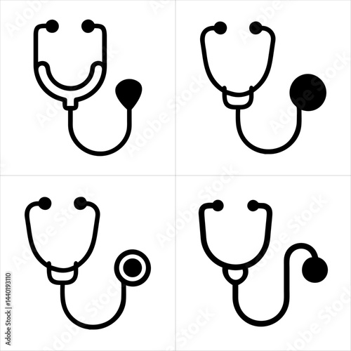 stethoscope icon set

