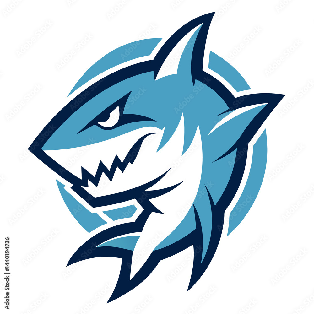 Obraz premium Ice Shark mascot logo vector