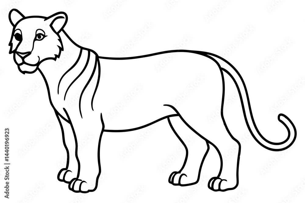 Fototapeta premium Liger Ink Line Vector