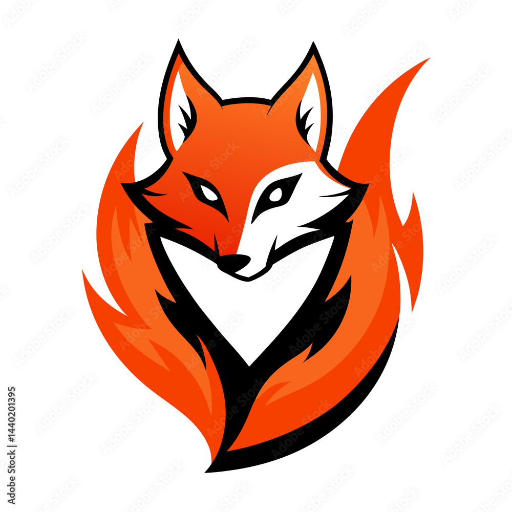 Obraz premium Fire Fox mascot logo vector