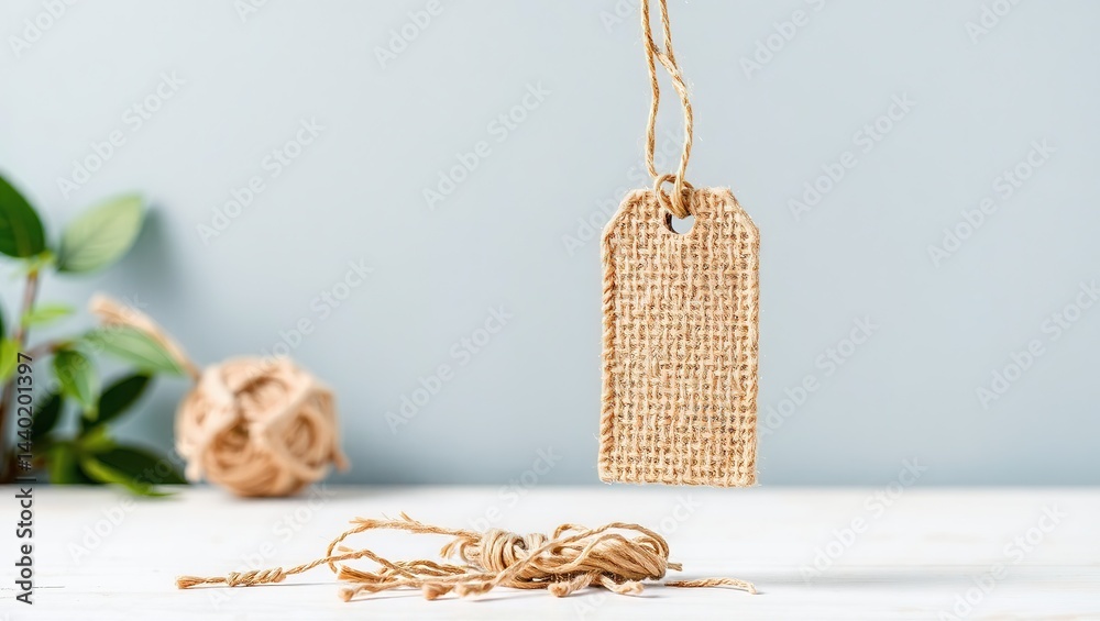 Sustainable Jute Tag, Natural Fiber, Product Description Space