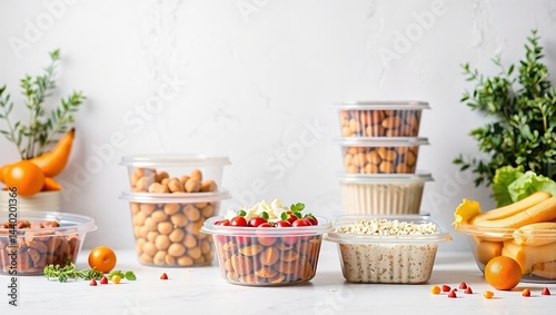 Obraz na płótnie Sustainable Food Storage: Compostable Containers, Ready for Use w salonie