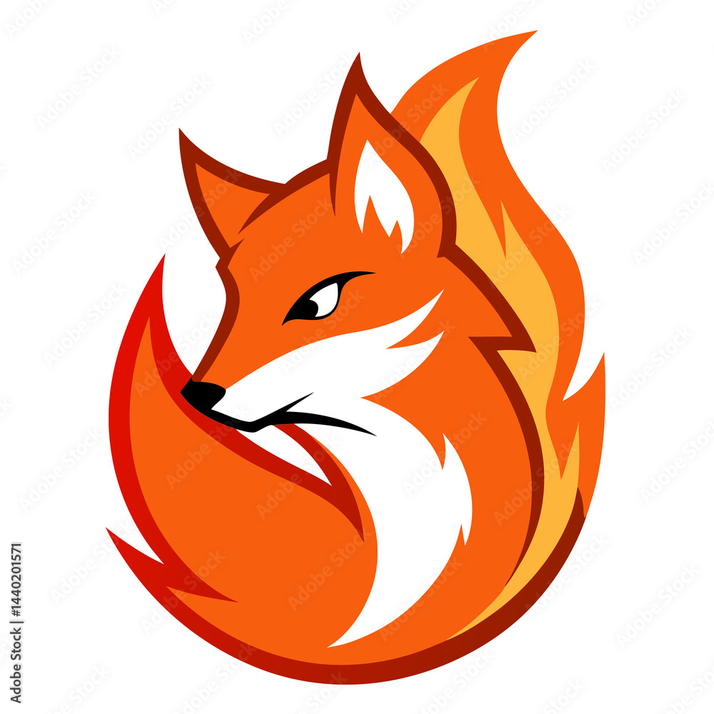 Obraz premium Fire Fox mascot logo vector