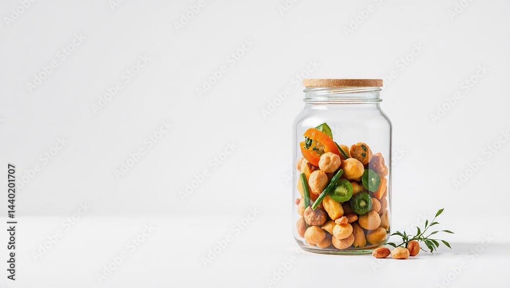 Sustainable Storage: Reusable Glass Jar Photography with Text Overlay