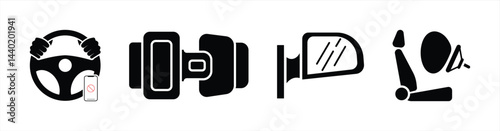 Safety Driver Icon.  Road Awareness and Focused Driving