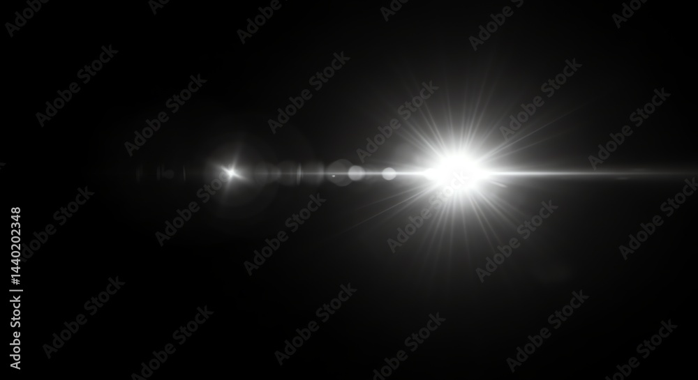 Bright Light Flare Effect on Dark Background Bright Light Flare Effect on Dark Background
