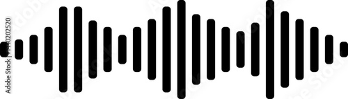 Sound wave  equalizer black vector simple icon for your music design or analog or digital audio signal. Interference voice recording. 