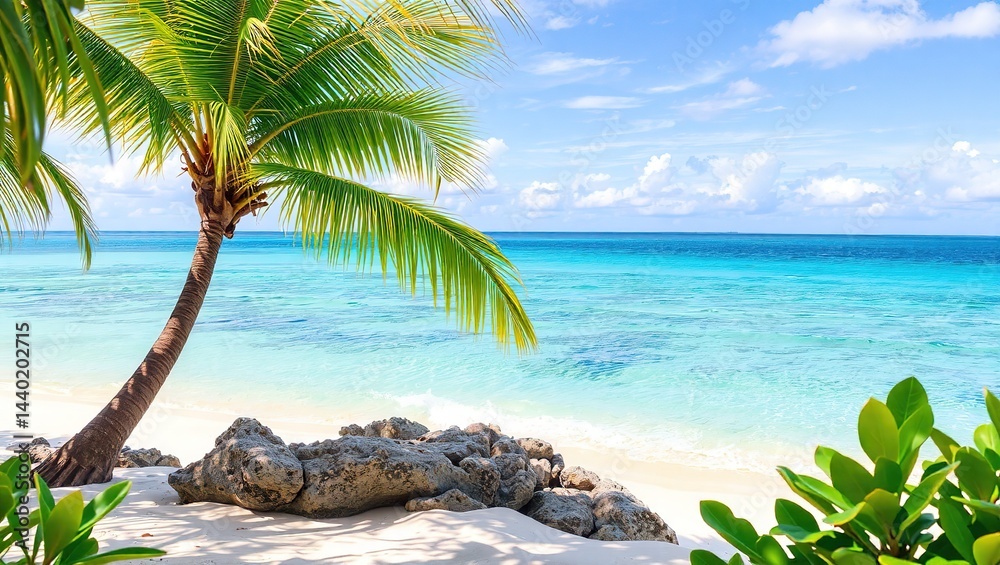 Tropical Island-Inspired Design for Online Store - Blank Space for Products