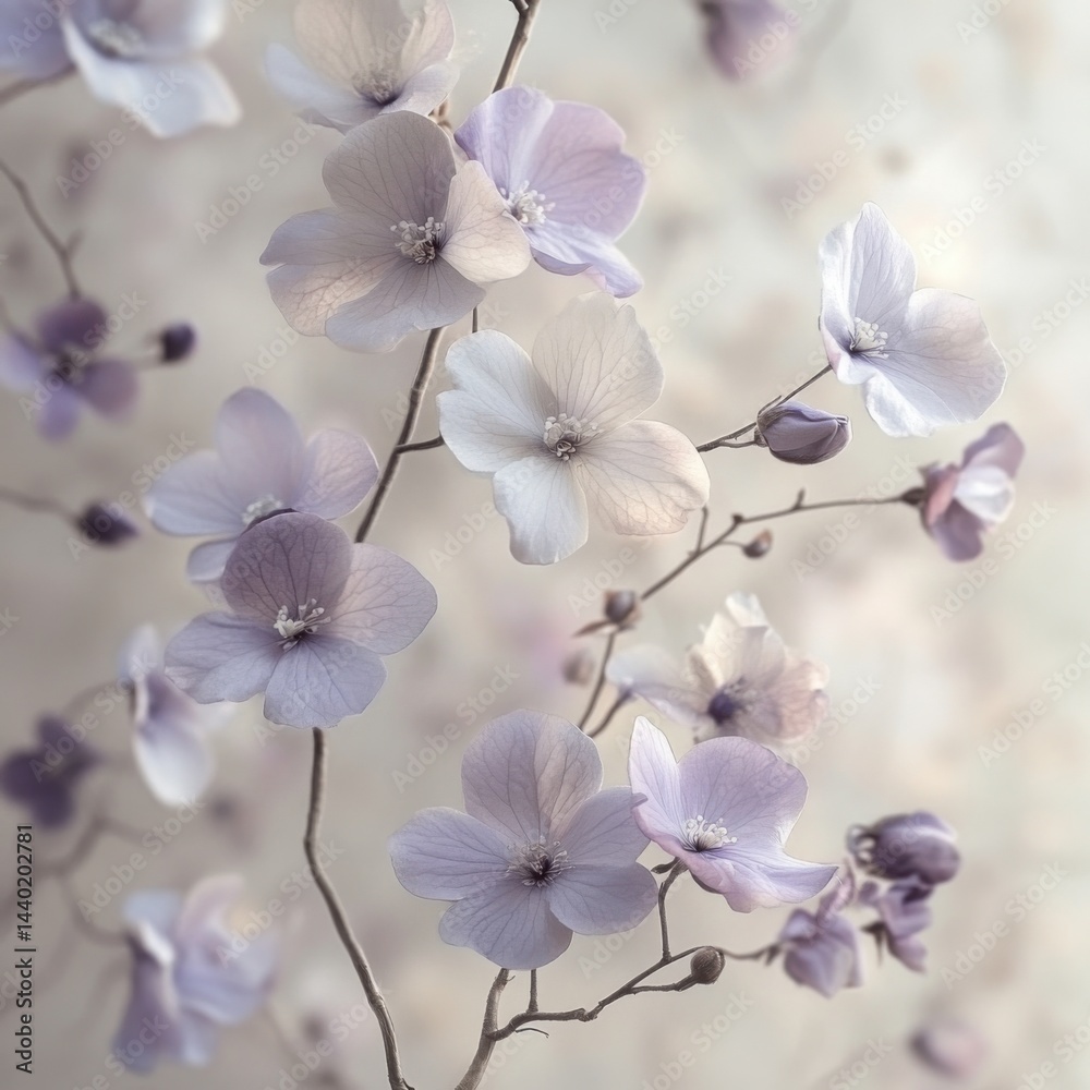 Obraz premium Delicate Floral Arrangement with Soft Purple and White Petals