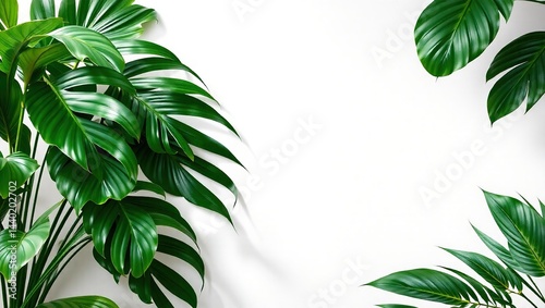 Obraz na płótnie Tropical Leaf Pattern Background for Premium Product Photography w salonie