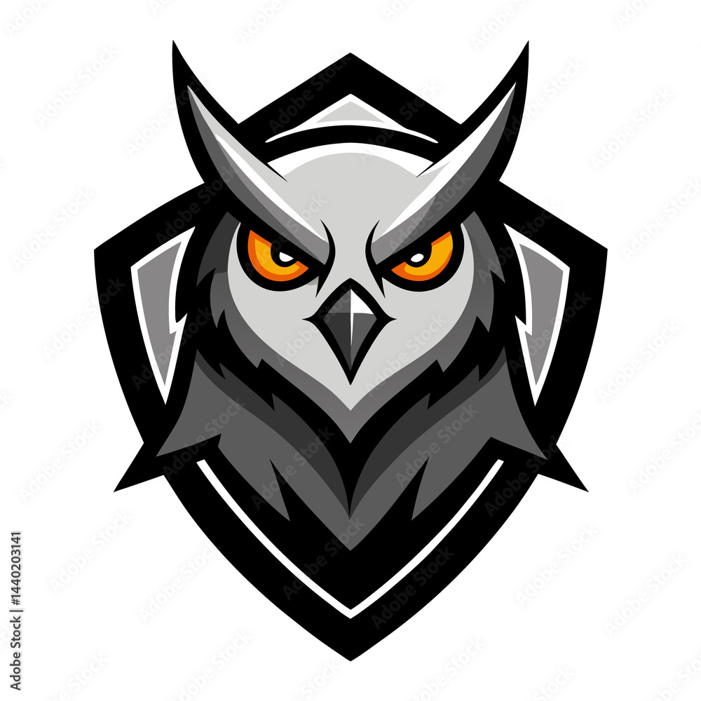Naklejka premium Cyber Owl mascot logo vector