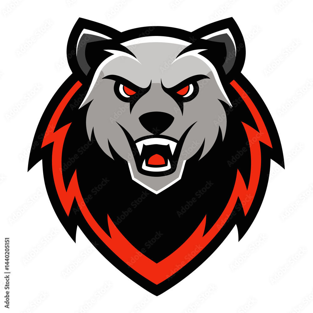 Obraz premium Cunning Bear mascot logo vector